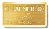 100g Goldbarren C.Hafner 999,9 Feingold
