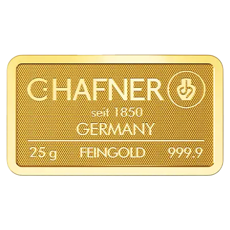 25g Goldbarren C.Hafner 999,9 Feingold