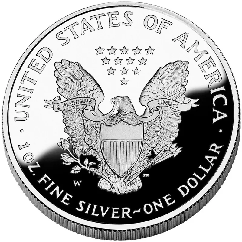 American Eagle Silbermünze, 1 oz: American Silver Eagle, Rückseite