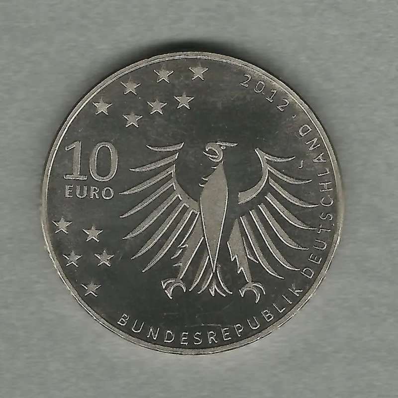 Euro Gedenkmünzen Silbermünze, 16,65 g: 10 Euro Gedenkmünze (2012), Wertseite