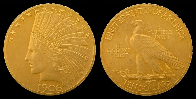 Indian Head Goldmünze, 15,05 g: Indian Head 10 Dollar (1908)