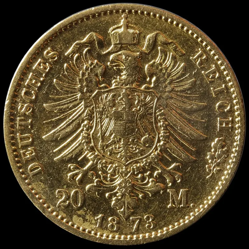 Deutsches Kaiserreich Goldmünze, 7,17 g: 20 Mark Wilhelm I. (1873)