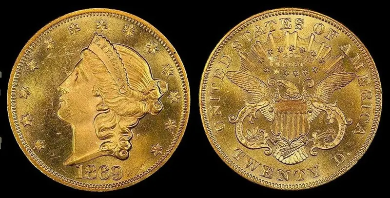 Liberty Head Goldmünze, 30,1 g: Liberty Head 20 Dollar (1869)
