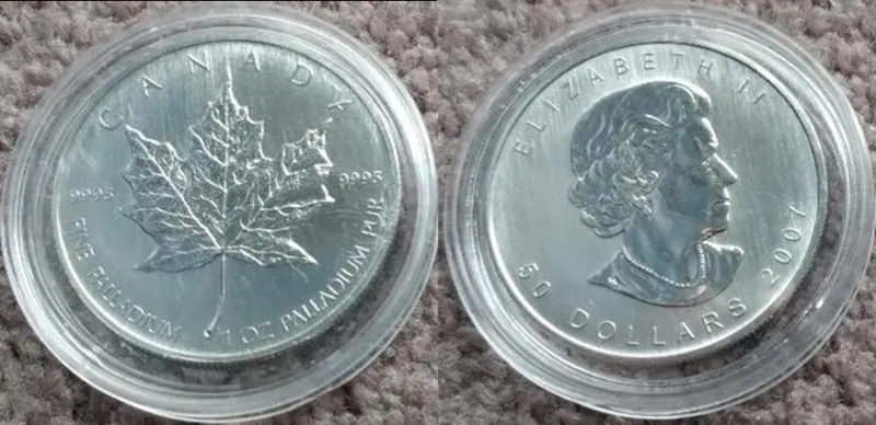 Maple Leaf Goldmünze, 1 oz: Maple Leaf, Palladium-Ausgabe (2007)