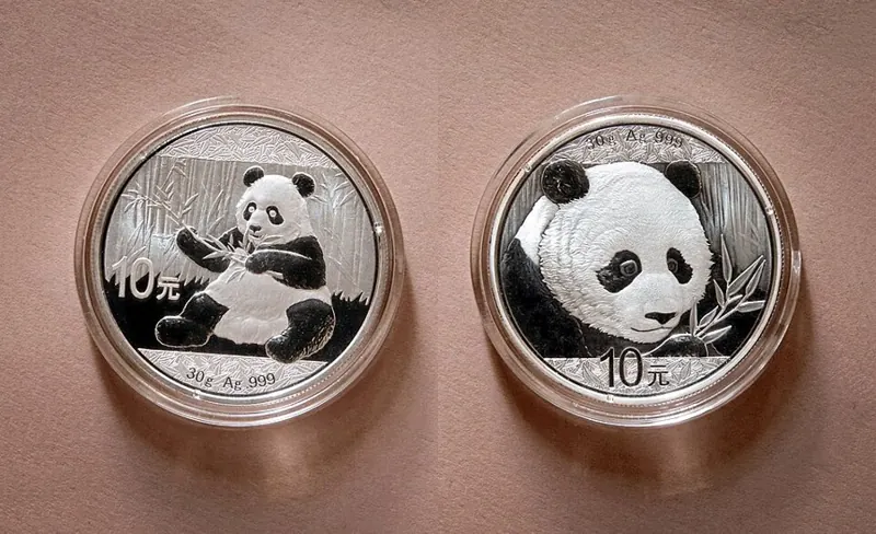 China Panda Silbermünze, 30 g: China Panda Silbermünzen