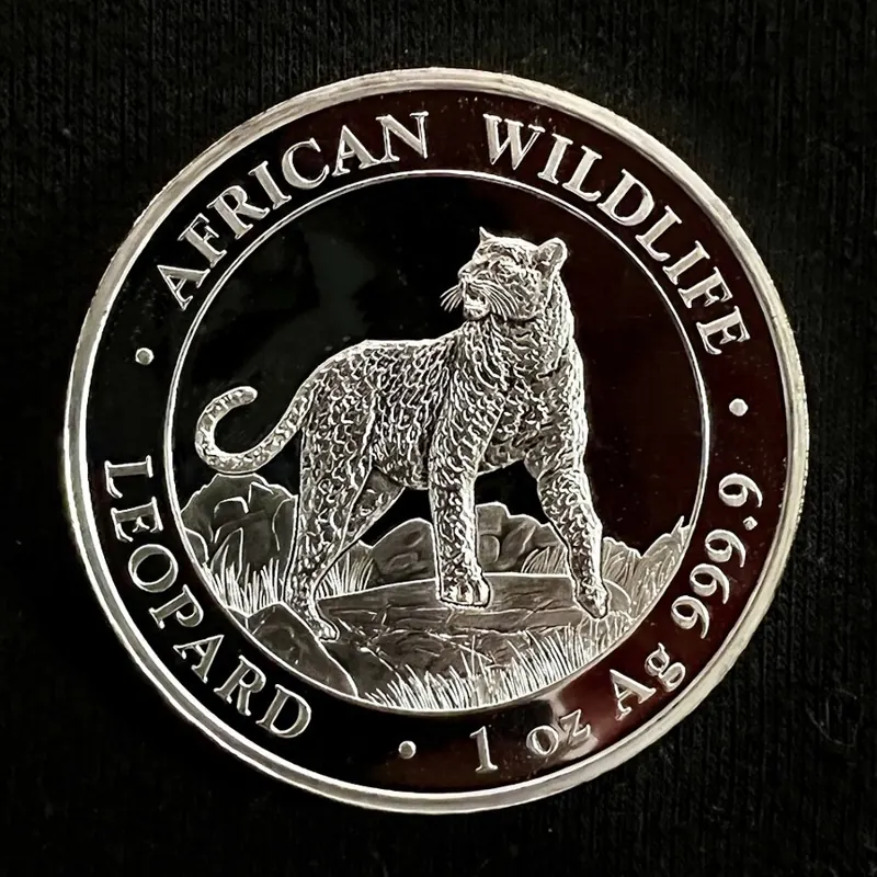 Somalia Leopard Silbermünze, 1 oz: Somalia Leopard 1 oz Silber (2022)