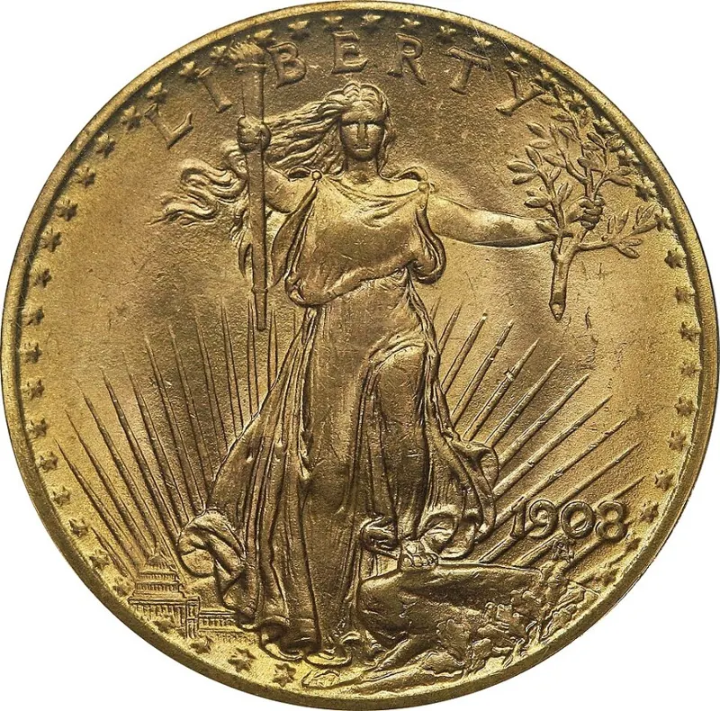 St. Gaudens Double Eagle Goldmünze, 30,1 g: Saint-Gaudens Double Eagle (1908)