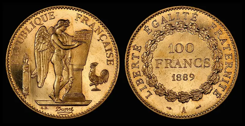100 Francs Gold Goldmünze, 100 Francs