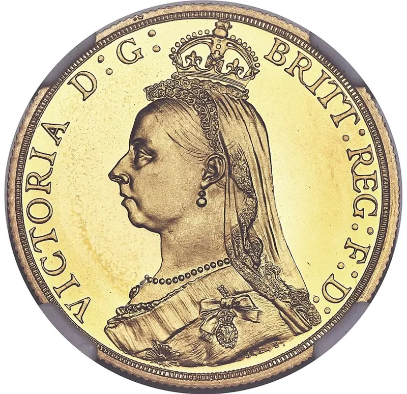 Double Sovereign Goldmünze, 2 Pfund