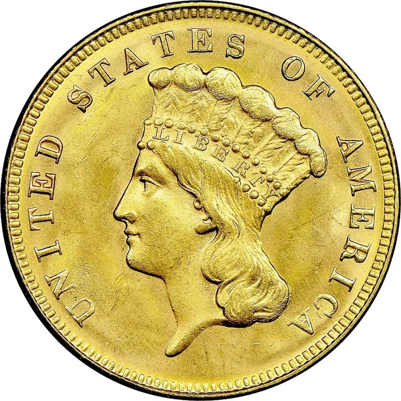 Three Dollar Gold Goldmünze, 3 Dollar