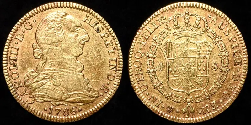4 Escudos Spanien Goldmünze, 4 Escudos