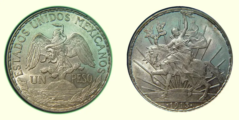 Un Peso Caballito Silbermünze, 1 Peso