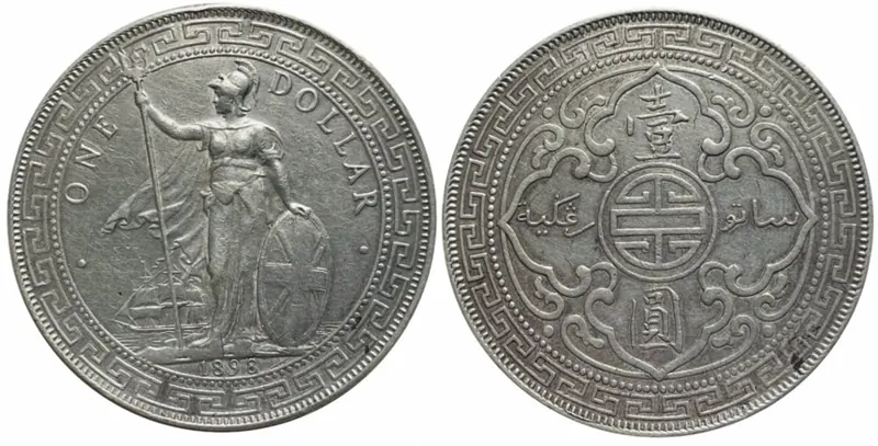 British Trade Dollar Silbermünze, 1 Dollar