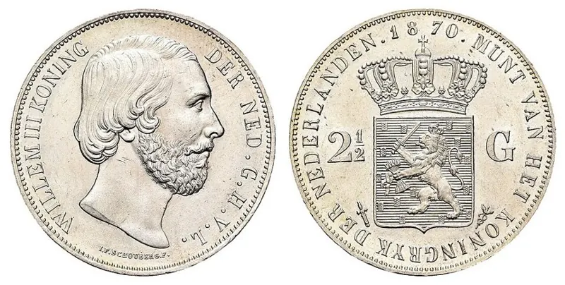 Rijksdaalder Silbermünze, 2,5 Gulden