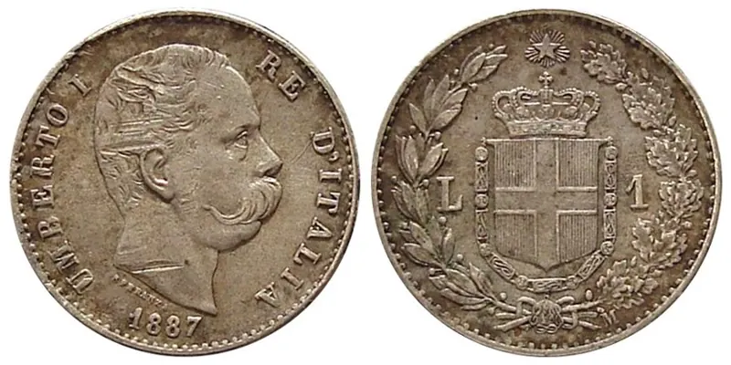 1 Lira Italien Silbermünze, 1 Lira