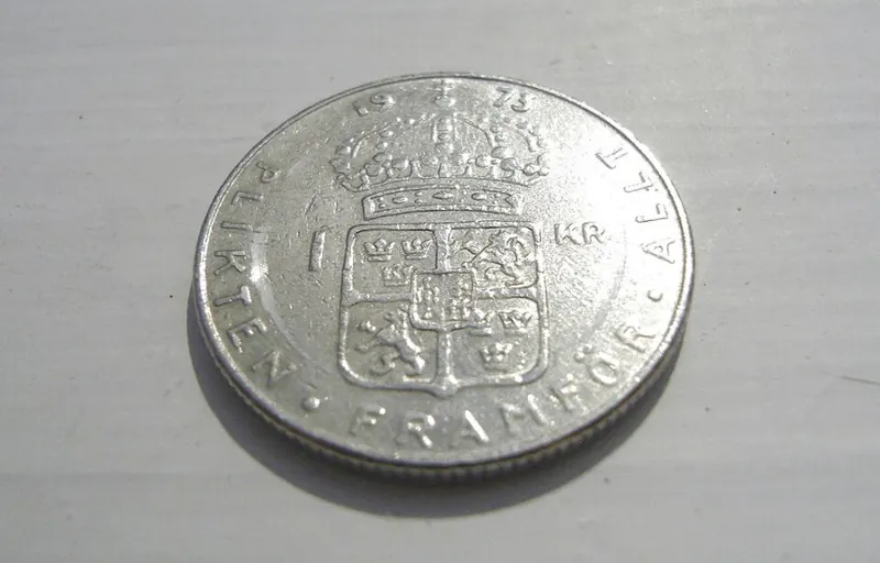 1 Krona Schweden Silbermünze, 1 Krona